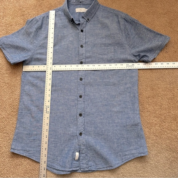 Onia Button Down Short Sleeve Linen/Cotton Shirt - Picture 6 of 8